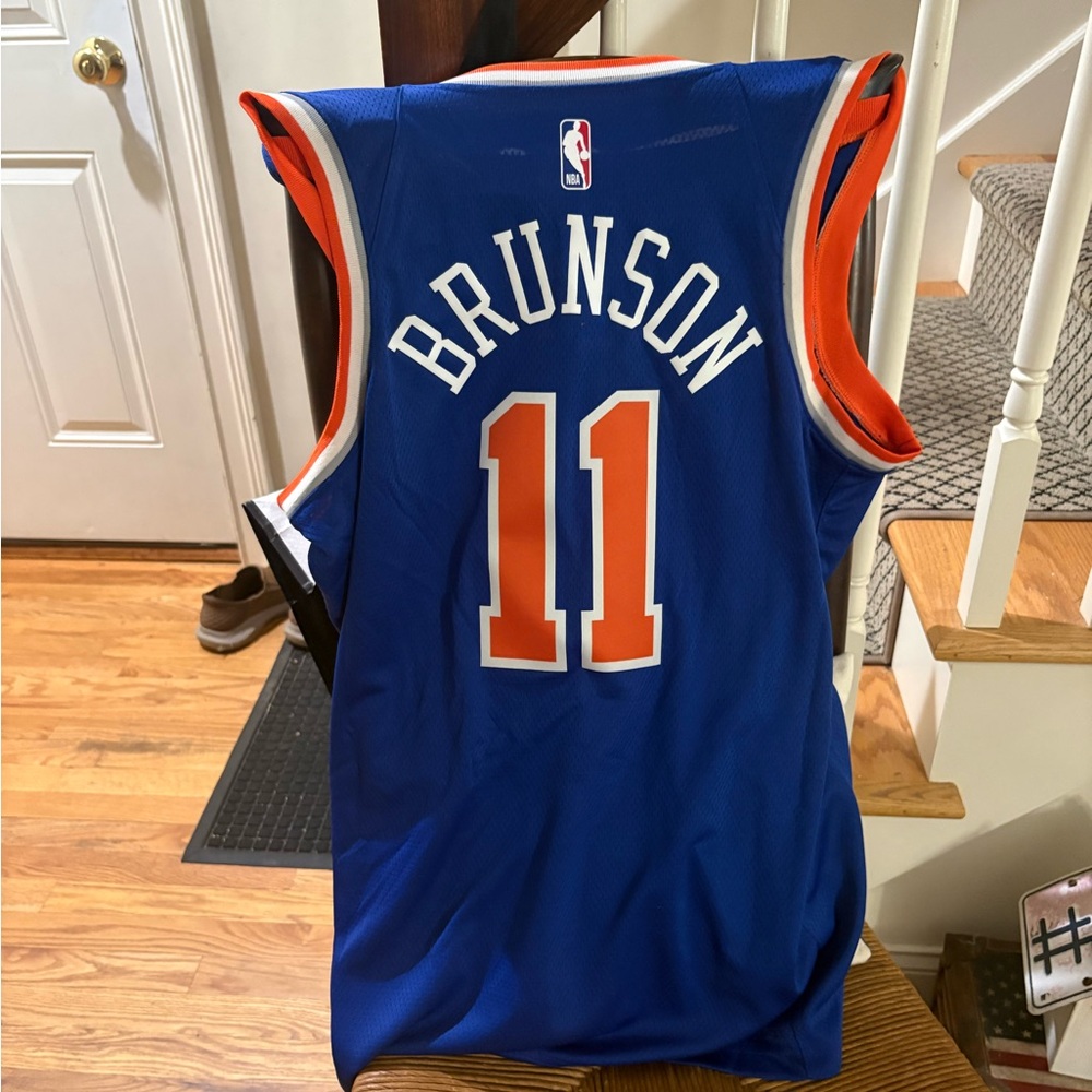 Nike New York Blue and Orange Basketball Jersey - Picture 2 of 4